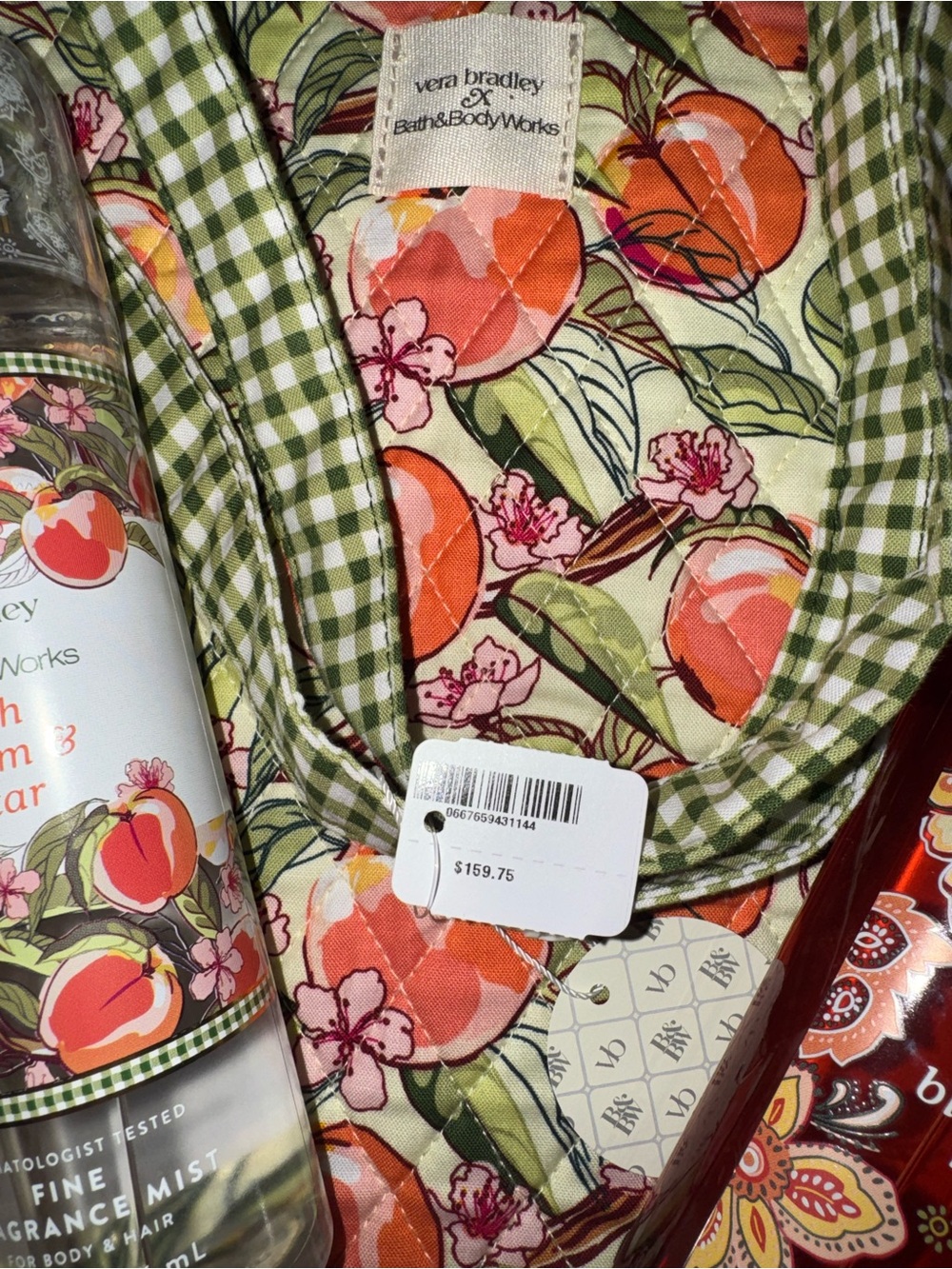 Vera Bradley x Bath & Body Works Peach Blossom & Nectar Gift Set Tote included - Picture 7 of 8